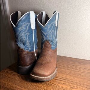 Kids Western Boots - Brown and Blue